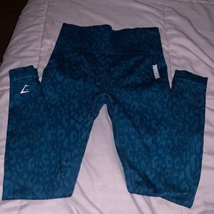 Teal Cheetah Print Gymshark Leggings